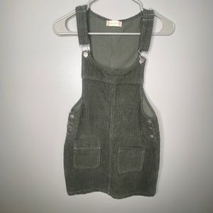 Altar'd State - XS Olive Green Corduroy Overall Dress